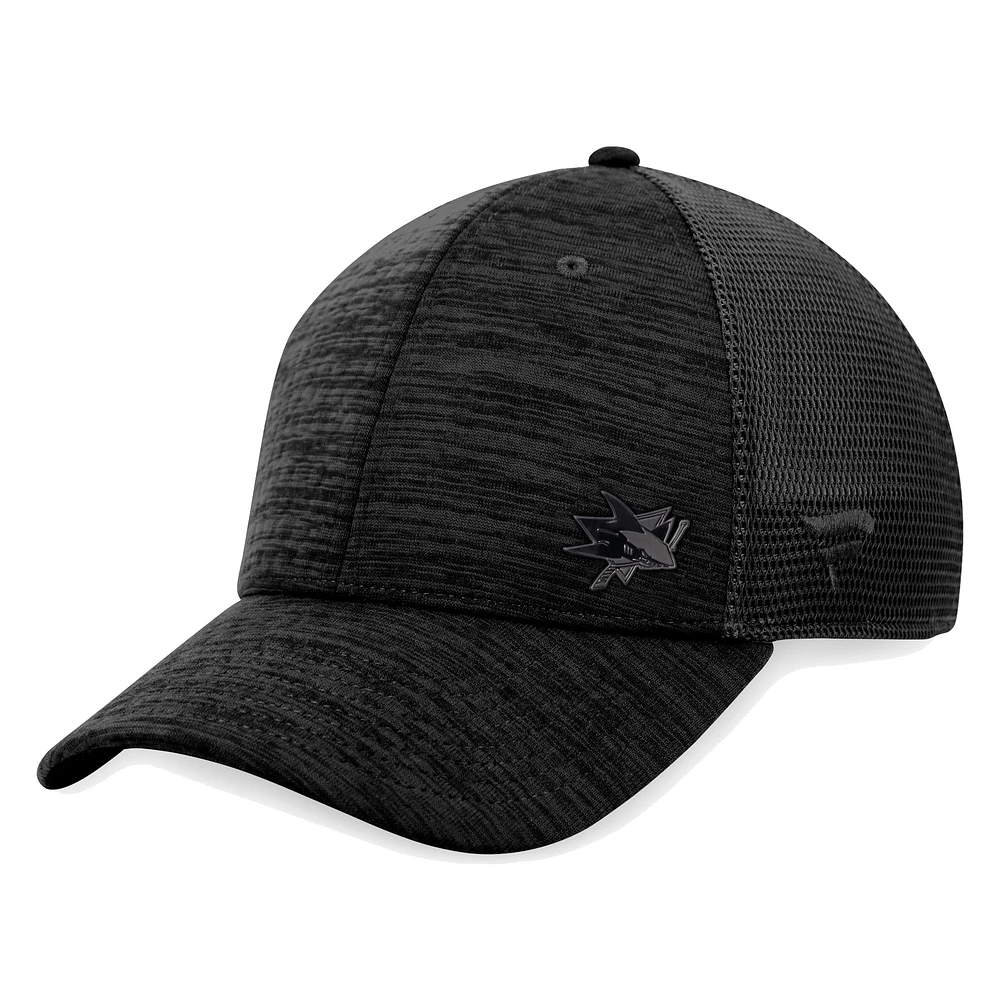 Men's Fanatics Black San Jose Sharks Authentic Pro Road Flex Hat