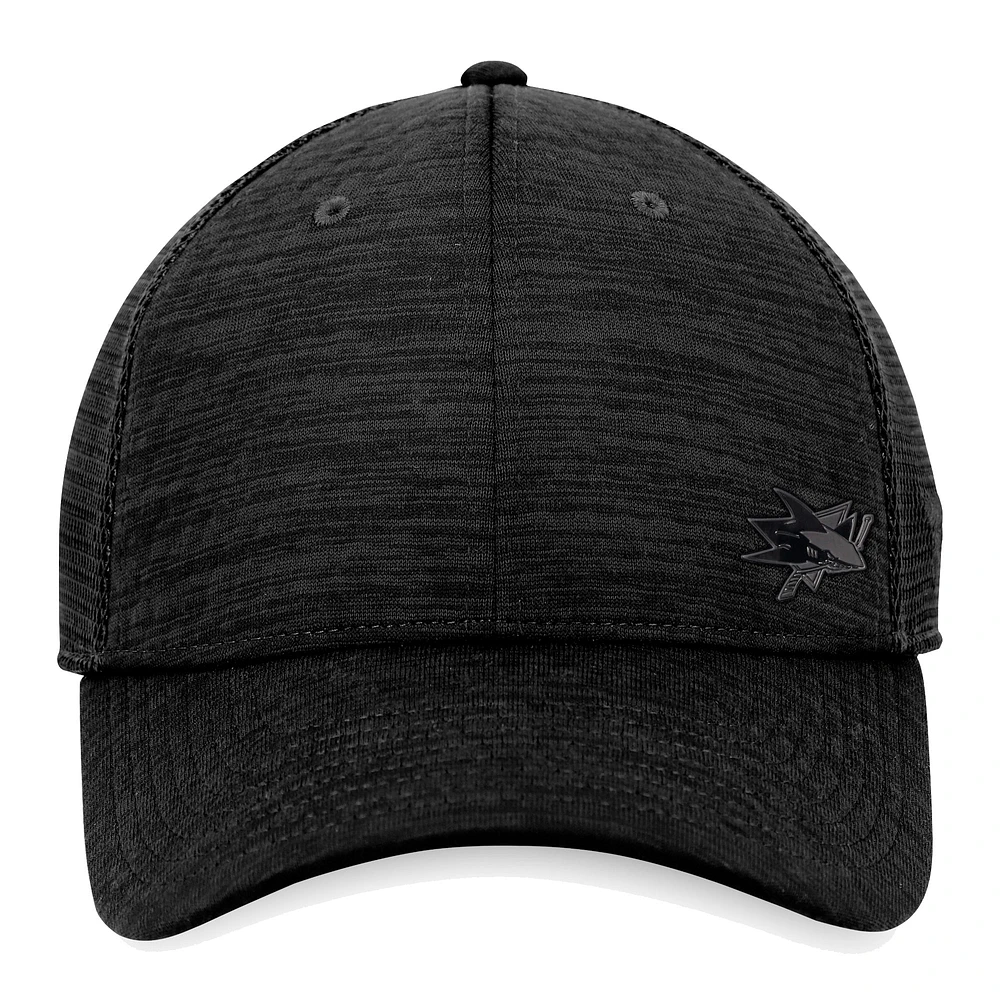 Men's Fanatics Black San Jose Sharks Authentic Pro Road Flex Hat