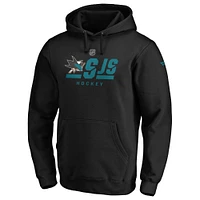 Sweat à capuche noir avec logo secondaire authentique Pro des Sharks de San Jose Fanatics pour hommes