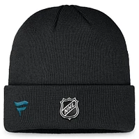 Men's Fanatics Black San Jose Sharks Authentic Pro Training Camp Cuffed Knit Hat