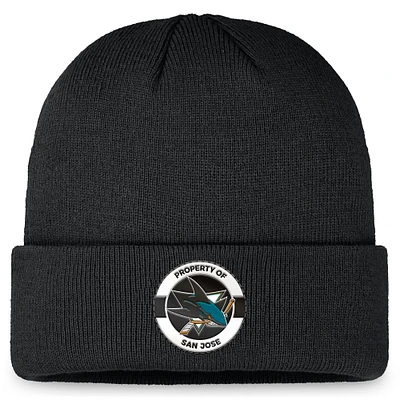 Men's Fanatics Black San Jose Sharks Authentic Pro Training Camp Cuffed Knit Hat