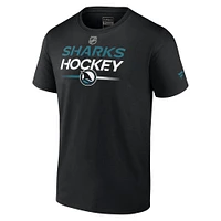 Men's Fanatics Black San Jose Sharks Authentic Pro Wordmark Alt Logo T-Shirt