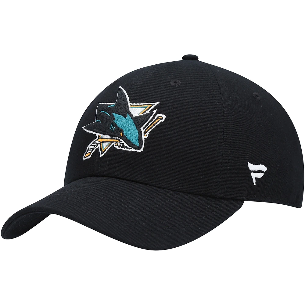 Casquette ajustable avec logo principal des Sharks de San Jose de marque Fanatics pour homme, noir