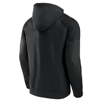 Men's Fanatics  Black San Jose Sharks Iconic Defender Raglan Pullover Hoodie