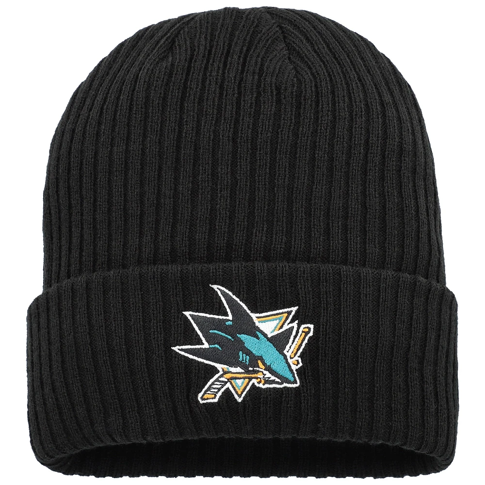 Men's Fanatics Black San Jose Sharks Logo Cuffed Knit Hat