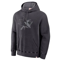 Sweat à capuche noir pour hommes Fanatics San Jose Sharks fabriqué au Canada