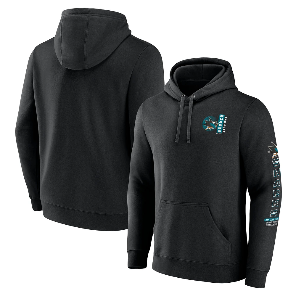 Men's Fanatics Black San Jose Sharks Revolution Pullover Hoodie