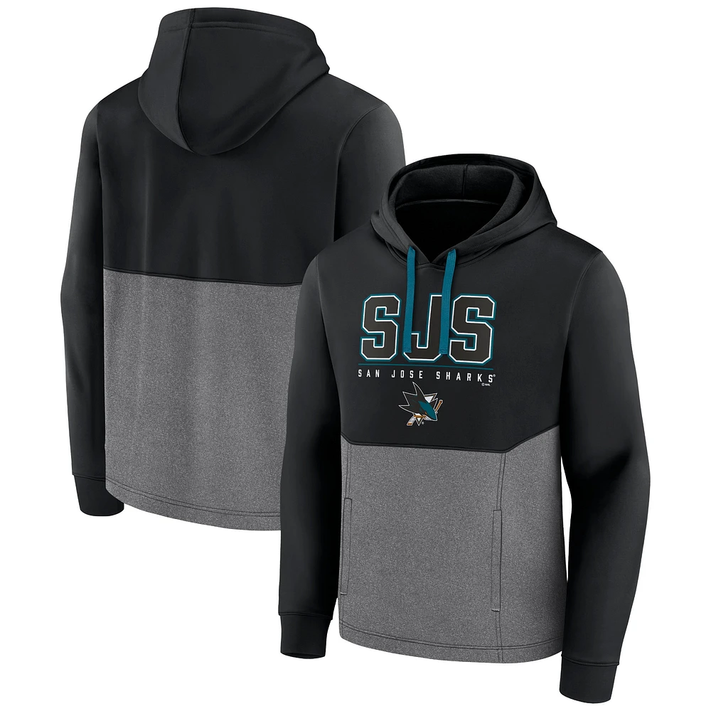 Sweat à capuche tri-mélange réussi Fanatics pour hommes, noir, San Jose Sharks