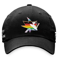 Men's Fanatics Black San Jose Sharks Team Logo Pride Adjustable Hat