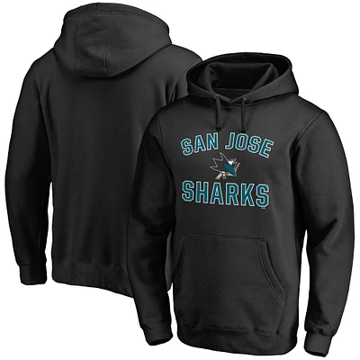 Sweat à capuche ajusté noir San Jose Sharks Victory Arch Team Fanatics pour hommes