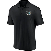 Polo noir Fanatics pour hommes des Sharks de San Jose avec séquence victoires