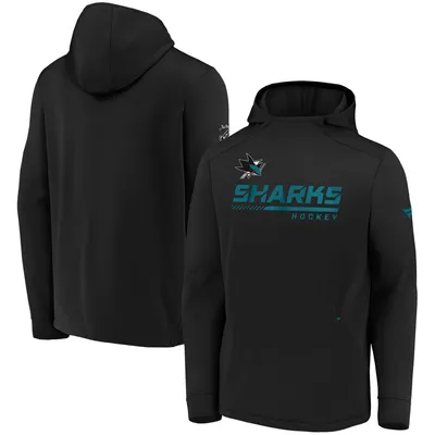 San Jose Sharks Fanatics Branded Authentic Pro Locker Room Pullover Hoodie - Black