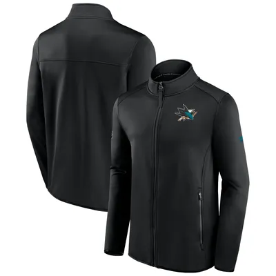 San Jose Sharks Fanatics Branded Authentic Pro Rink Fleece Full-Zip Jacket - Black