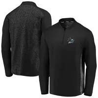 San Jose Sharks Fanatics Branded Iconic Clutch Quarter-Zip Jacket - Black