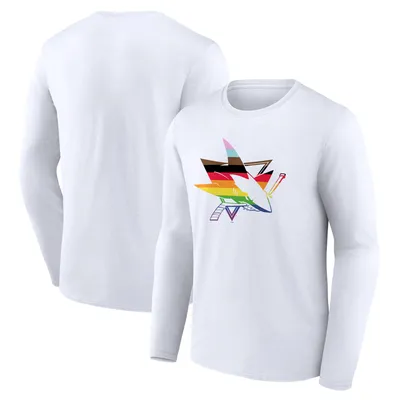 San Jose Sharks Fanatics Branded Team Pride Logo Long Sleeve T-Shirt - White