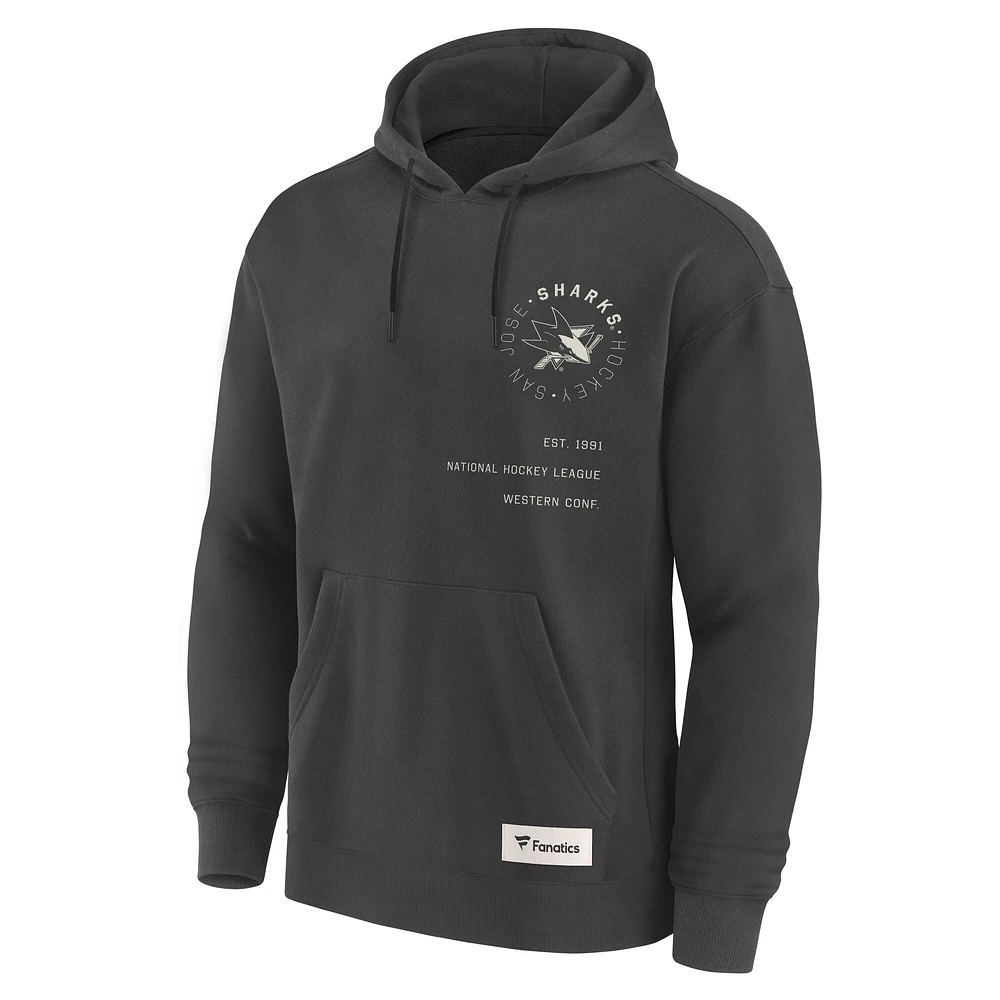 Sweat à capuche Fanatics Anthracite San Jose Sharks Future Ground Info pour homme