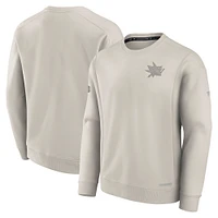 Sweat-shirt en polaire authentique Pro Road Fanatics pour homme de couleur crème San Jose Sharks