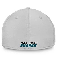 Casquette Fanatics Core Flex grise avec logo principal des Sharks de San Jose pour hommes