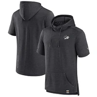 Sweat à capuche authentique Pro Fanatics Heather Charcoal des Sharks de San Jose pour homme