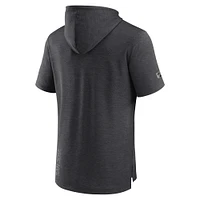 Sweat à capuche manches courtes pour hommes Fanatics Heather Charcoal San Jose Sharks Authentic Pro Road Performance