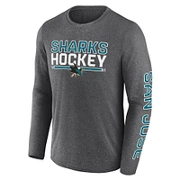 Men's Fanatics Heather Charcoal San Jose Sharks Sweep Iconic Synthetic Long Sleeve T-Shirt