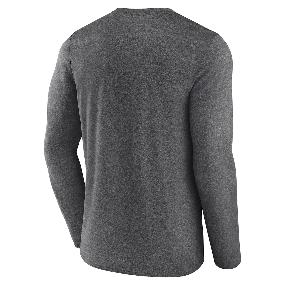 Men's Fanatics Heather Charcoal San Jose Sharks Sweep Iconic Synthetic Long Sleeve T-Shirt