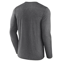 Men's Fanatics Heather Charcoal San Jose Sharks Sweep Iconic Synthetic Long Sleeve T-Shirt
