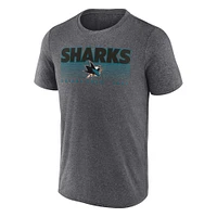 T-shirt de performance Prodigy des Sharks San Jose au charbon chiné marque Fanatics pour hommes