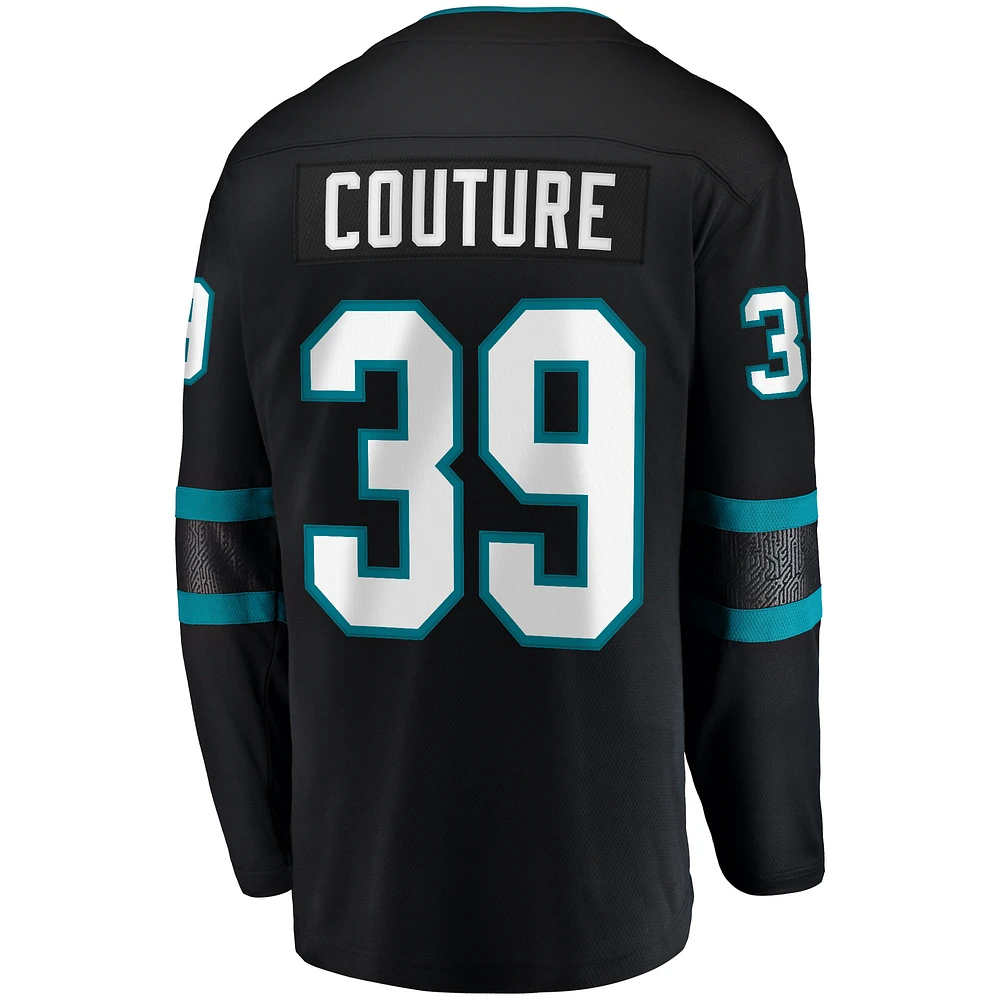 Men's Fanatics Logan Couture Black San Jose Sharks Alternate Premier Breakaway Player Captain Jersey