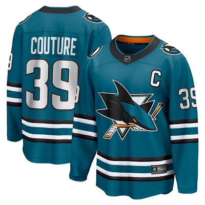 Maillot Fanatics Logan Couture pour hommes, bleu sarcelle, San Jose Sharks Home Breakaway