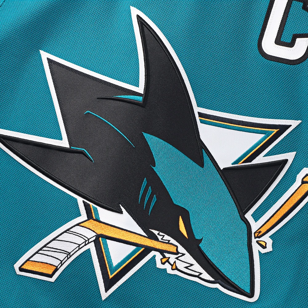 maillot Fanatics Logan Couture Teal pour homme, domicile de qualité supérieure des Sharks San Jose