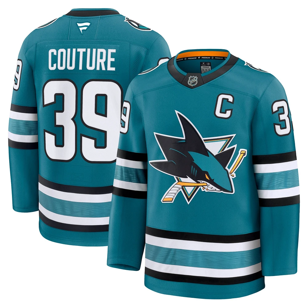 maillot Fanatics Logan Couture Teal pour homme, domicile de qualité supérieure des Sharks San Jose