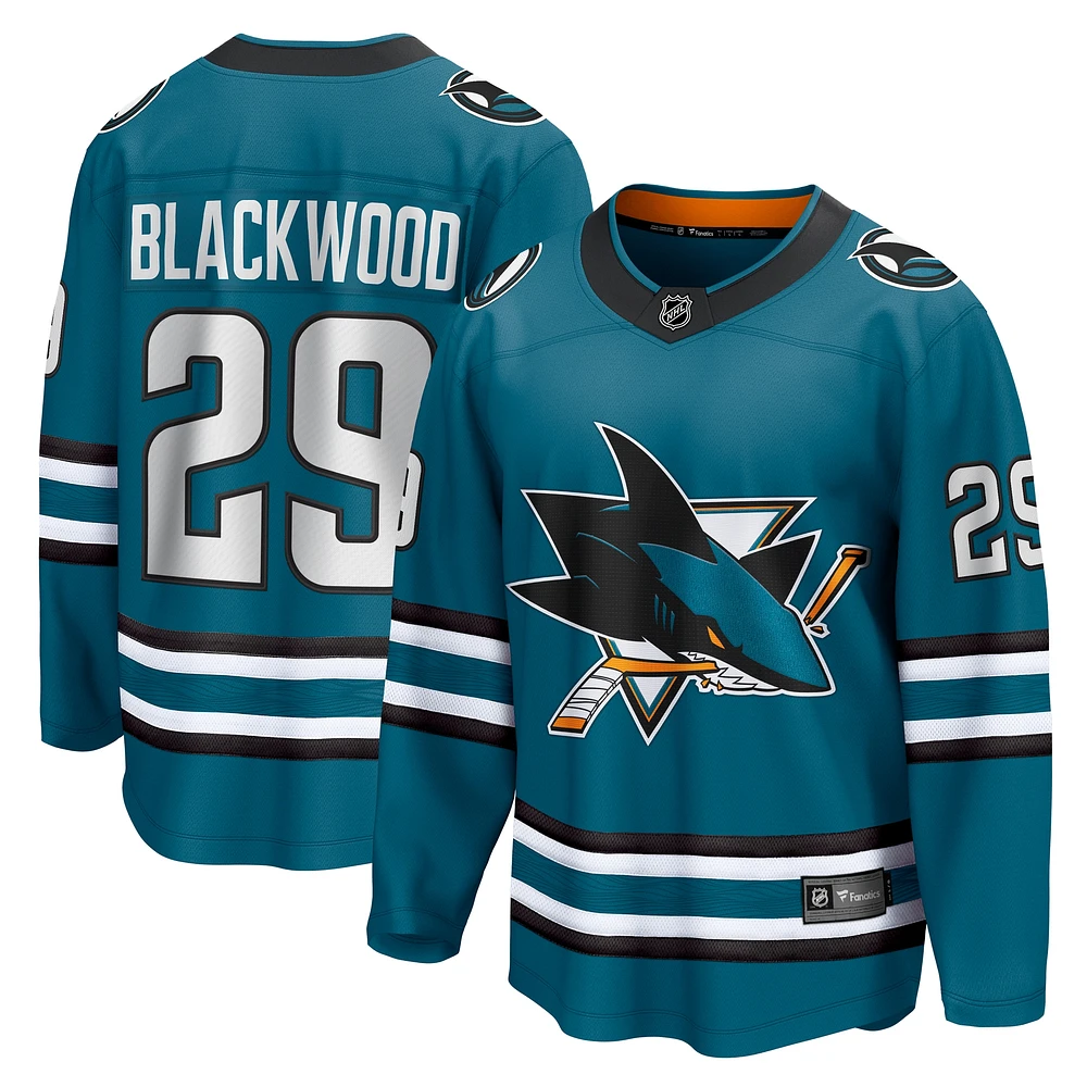 Maillot Fanatics Mackenzie Blackwood Sarcelle San Jose Sharks Home Breakaway pour hommes