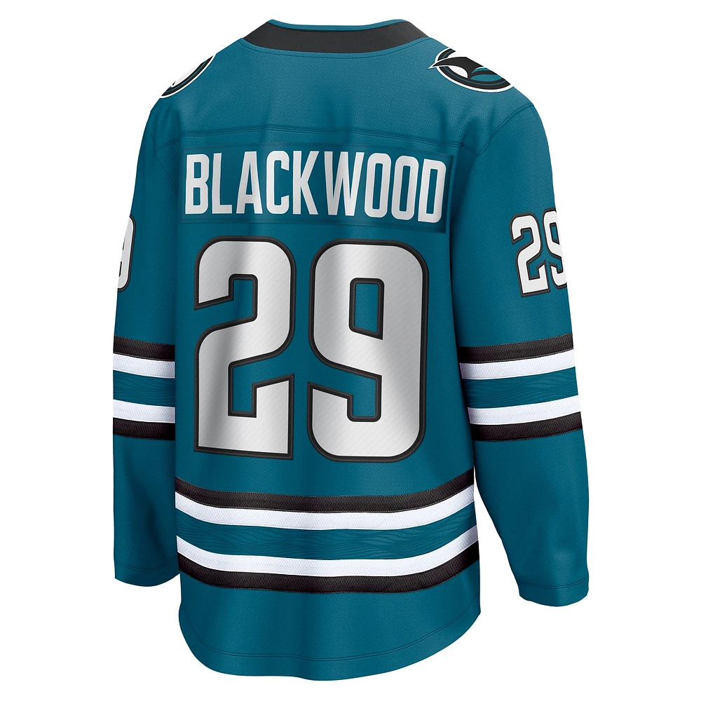 Maillot Fanatics Mackenzie Blackwood Sarcelle San Jose Sharks Home Breakaway pour hommes