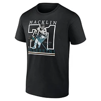 Men's Fanatics Macklin Celebrini Black San Jose Sharks Authentic Stack Name & Number T-Shirt