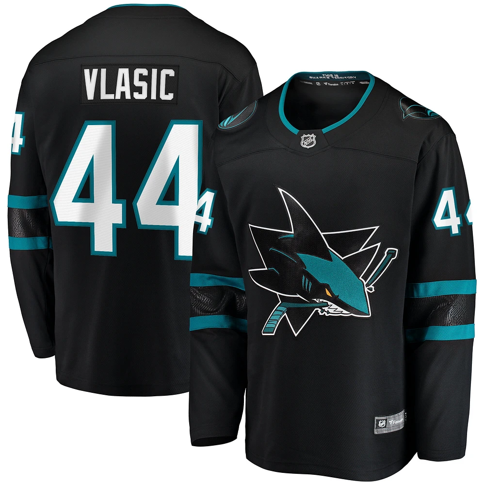 Maillot de joueur Premier Breakaway des Sharks San Jose Fanatics Marc-Edouard Vlasic noir pour hommes