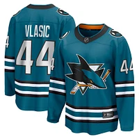 Fanatics pour hommes Marc-Edouard Vlasic Sarcelle San Jose Sharks Maillot de joueur échappé à domicile