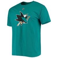 Men's Fanatics Marc-Edouard Vlasic Teal San Jose Sharks Player Name and Number T-Shirt