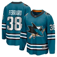 Men's Fanatics Mario Ferraro Teal San Jose Sharks Home Breakaway Player Jersey