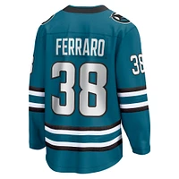 Men's Fanatics Mario Ferraro Teal San Jose Sharks Home Breakaway Player Jersey