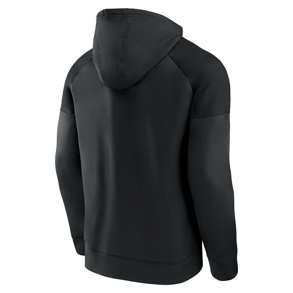 Men's Fanatics  San Jose Sharks Black Ice Defender Raglan Pullover Hoodie