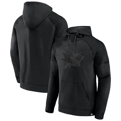 Men's Fanatics  San Jose Sharks Black Ice Defender Raglan Pullover Hoodie