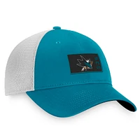 Men's Fanatics Teal/White San Jose Sharks Authentic Pro Rink Trucker Snapback Hat