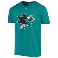 T-shirt avec nom et numéro de joueur des Sharks San Jose Fanatics Teal Logan Couture pour hommes