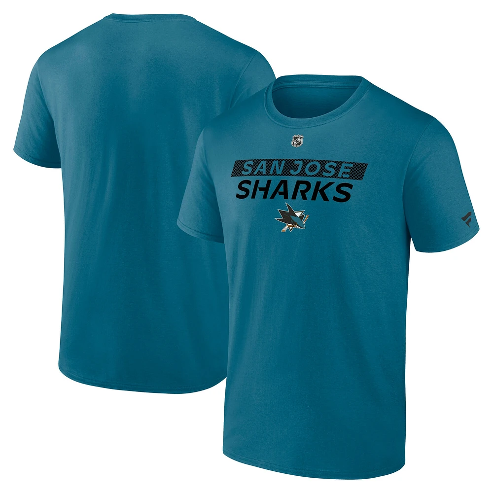 T-shirt Fanatics Teal Authentic Pro Core pour homme des Sharks de San Jose