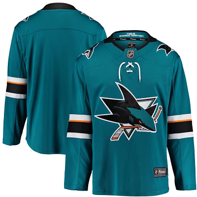 Men's Fanatics Teal San Jose Sharks Breakaway - Blank Jersey