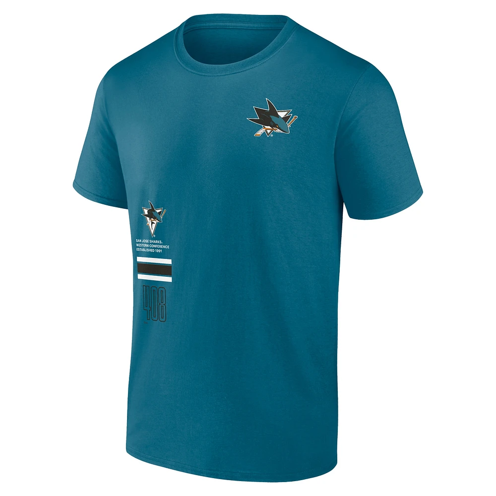 Men's Fanatics Teal San Jose Sharks Represent T-Shirt