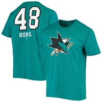 T-shirt avec nom et numéro de l'underdog des Sharks San Jose Fanatics Tomas Hertl sarcelle pour hommes