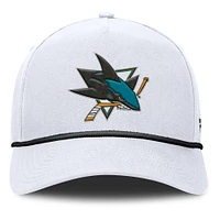 Men's Fanatics White San Jose Sharks Rope A-Frame Adjustable Hat