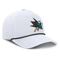 Men's Fanatics White San Jose Sharks Rope A-Frame Adjustable Hat